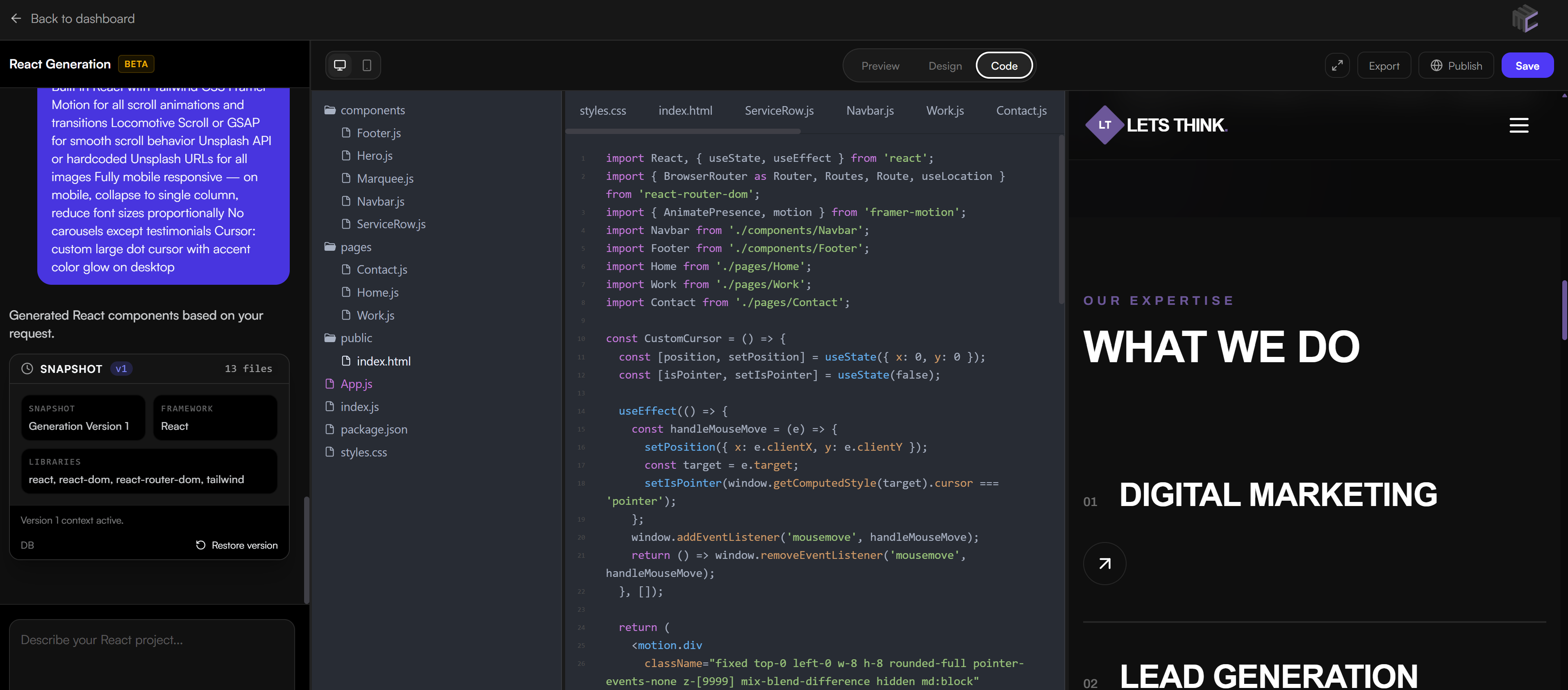 Inline editing